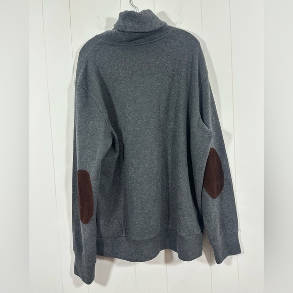 Polo Ralph Lauren Men’s Sz XL Gray Pullover Sweater Suede Elbow Patches - Picture 4 of 8